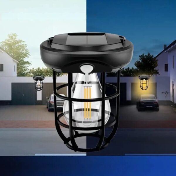 solar wall lights outdoor,solar camping lights with 3 lighting modes & motion sensor, waterproof led solar camping lantern lamp