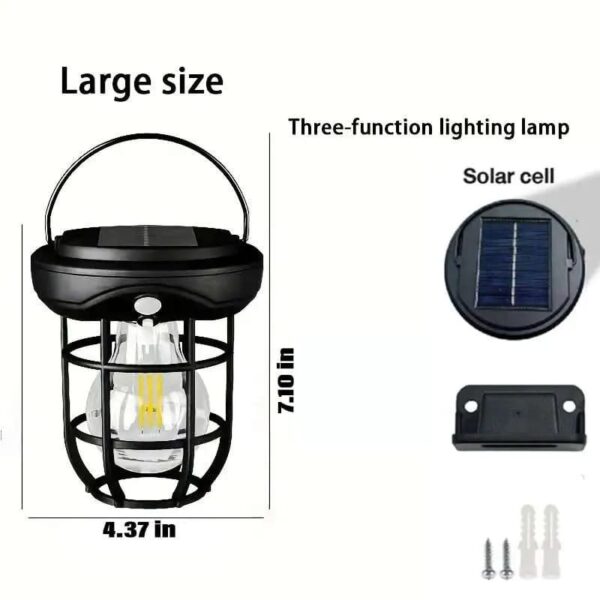 solar wall lights outdoor,solar camping lights with 3 lighting modes & motion sensor, waterproof led solar camping lantern lamp - Image 9