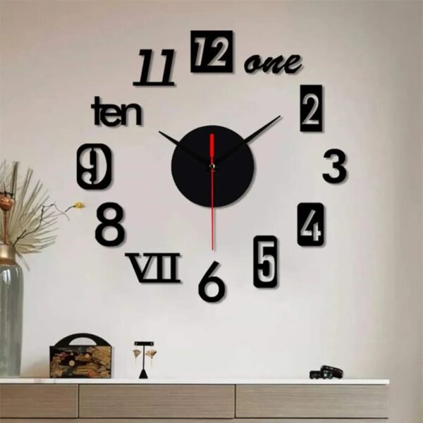 diy wall clock - 3d wooden wall clock decor,wall sticker clock home decor