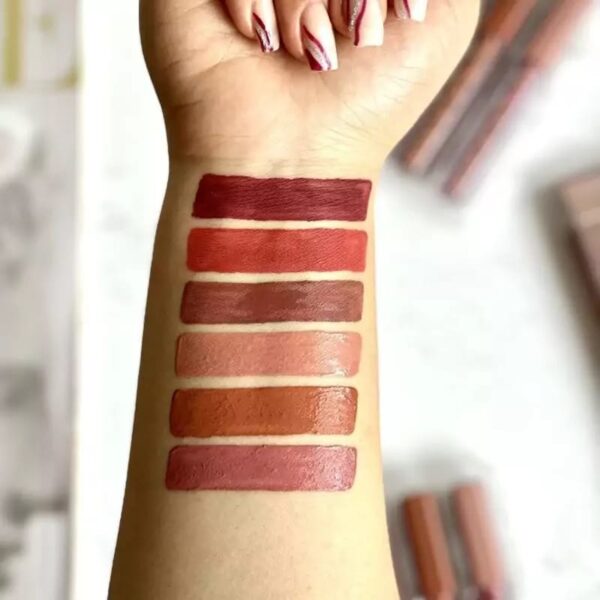 pack of 6 nude look high pigment matte lipgloss long lasting soft & smooth lipgloss (random color) - Image 4