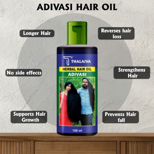 adivasi herbal hair oil natural pure herbal hair oil 120ml (without box) - Image 3