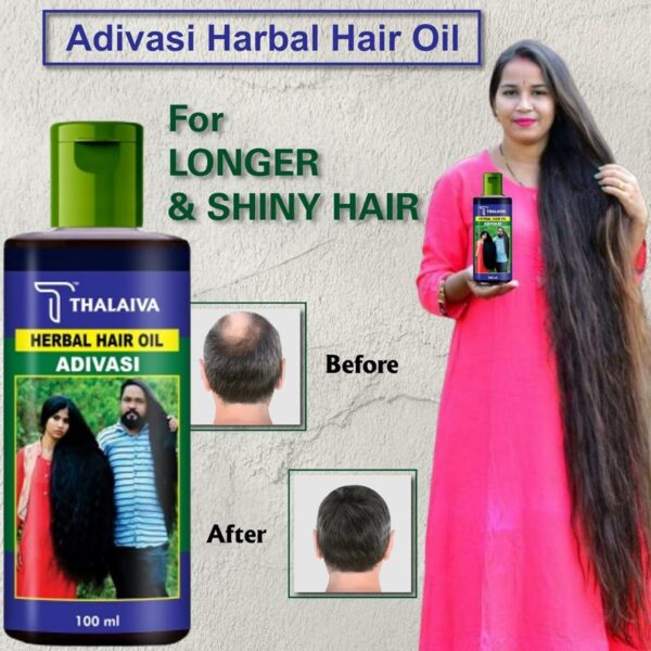 adivasi herbal hair oil natural pure herbal hair oil 120ml (without box) - Image 2