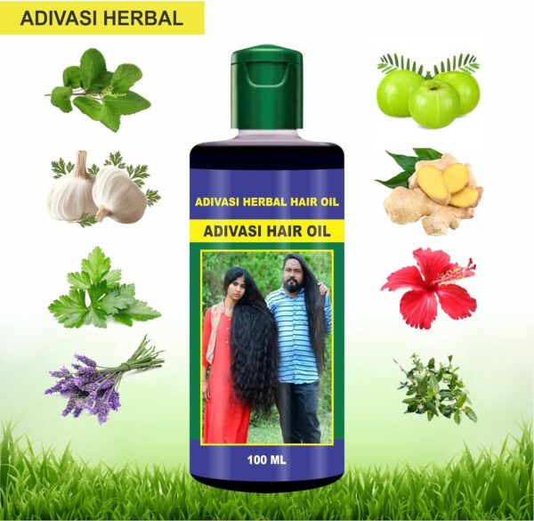 adivasi herbal hair oil natural pure herbal hair oil 120ml (without box) - Image 5