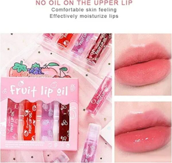 pack of 4 - fruit lip oil set, non-sticky long lasting moisturizing lip oil lip care oil - Image 2