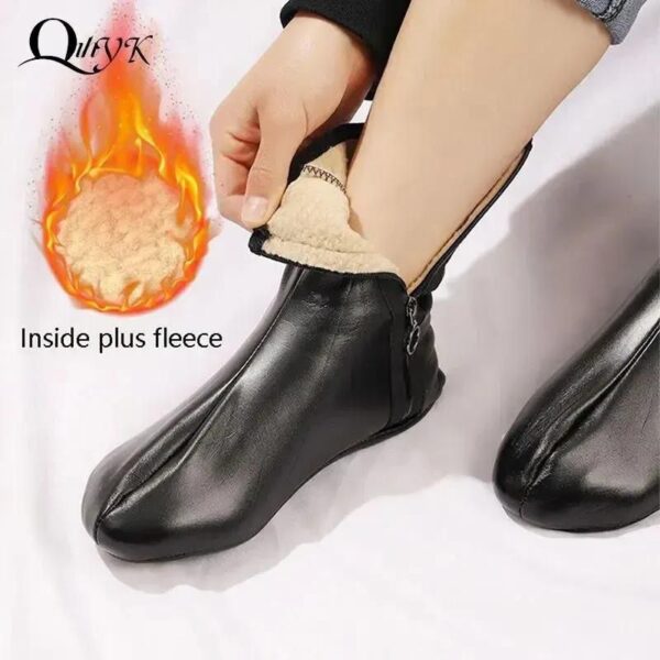 unisex winter warm leather thermal boat slipper indoor home soft non-slip socks men women breathable comfortable socks | unisex woolen thermal socks - Image 9