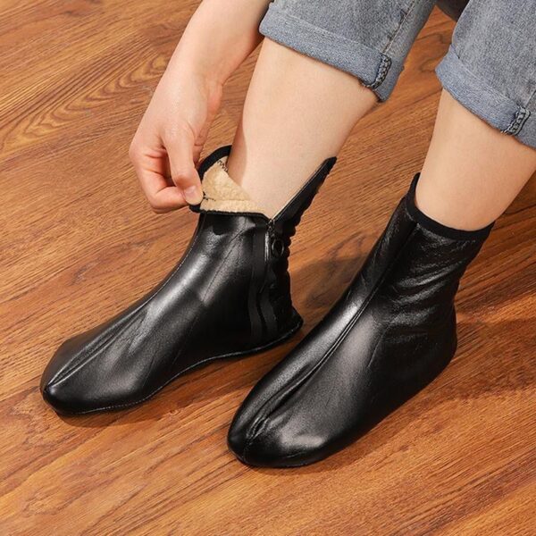 unisex winter warm leather thermal boat slipper indoor home soft non-slip socks men women breathable comfortable socks | unisex woolen thermal socks