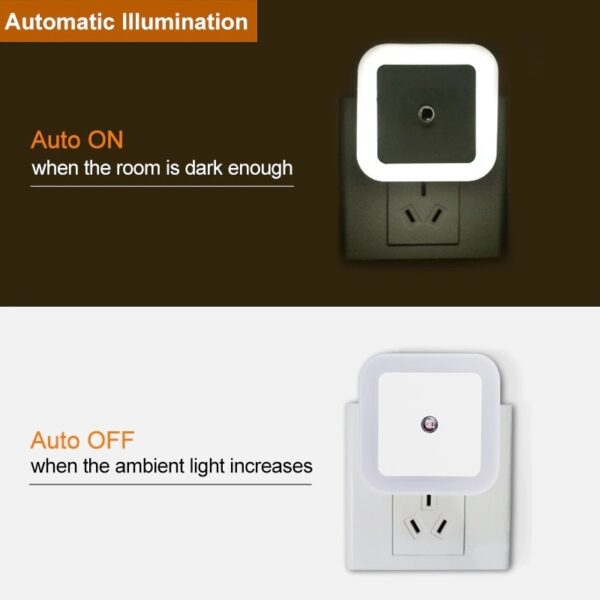light sensor led night light smart night lamp with automatic sensor energy-efficient night light for bedroom, living room, and bathroom, ideal for decor (white light) - Image 7