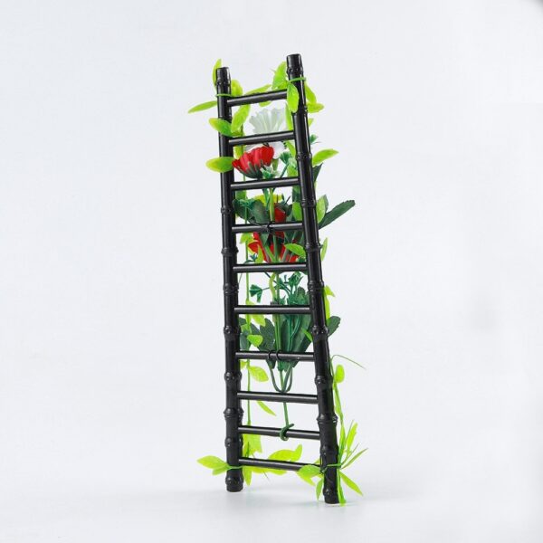 decorative plastic stairs with artifical flowers - Image 2