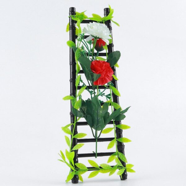 decorative plastic stairs with artifical flowers
