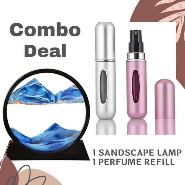 (combo deal)1 sandscape lamp / 1 refillable mini perfume spray bottle (random color)