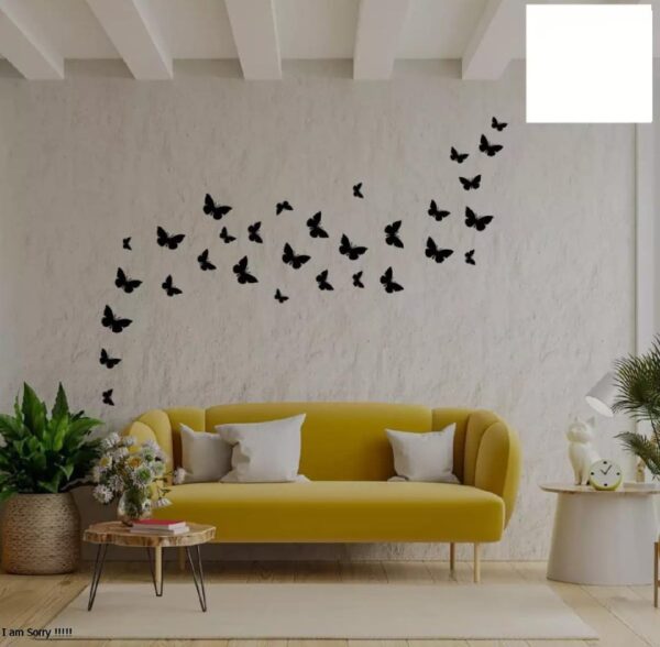 (pack of 30)  3d wooden butterfly  wooden wall decoration items for home, bedrooms inspire kids and look decent - Image 2