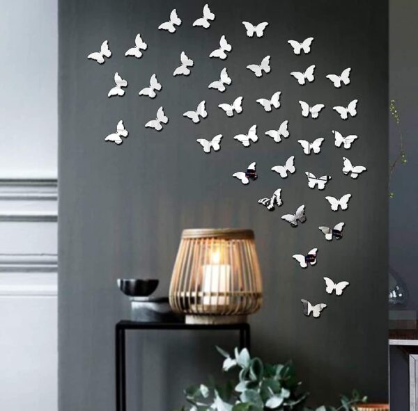 (pack of 30)  3d acrylic butterfly  wall decoration items for home, bedrooms inspire kids and look decent - Image 4