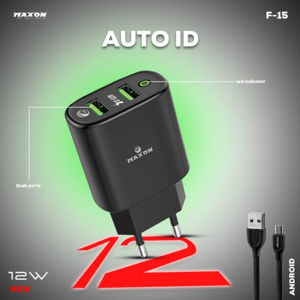 maxon f15 android 2.4 auto id 12 w charger with fast charging - Image 6