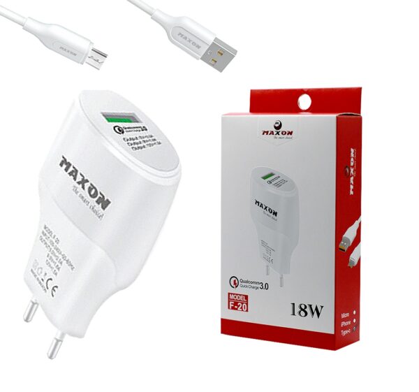 maxon f-20 charger 3.0 quick charge- 1 usb port- 18w fast charger