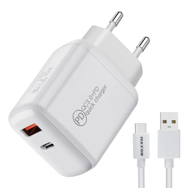 maxon f-100 c to c 20w android fast charger / qc3.0 + pd,20w, fast charger,c to c your devices quickly and efficiently - Image 3