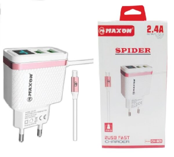 maxon ck-501 micro 2 usb port android fast charger 2.4 a