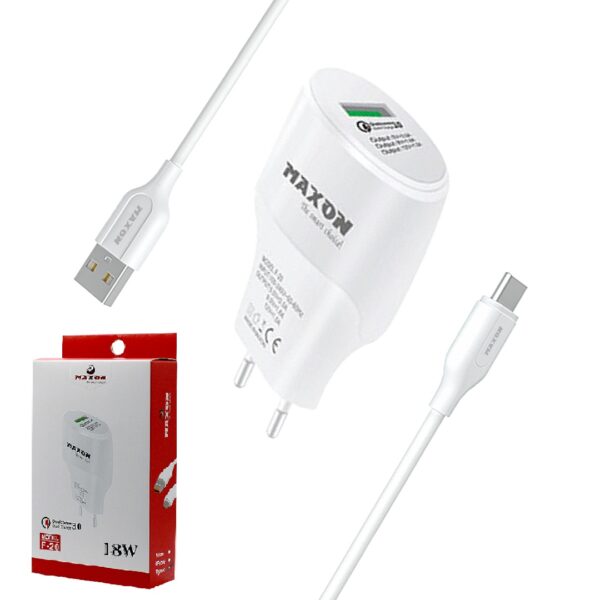 maxon f-20 type c mobile charger 3.0 quick charge- 1 usb port-18w fast charger