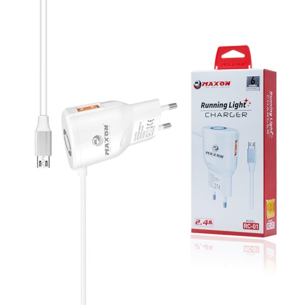 rc-01 running light charger /2.4a output,android charger,charge your devices quickly and efficiently.