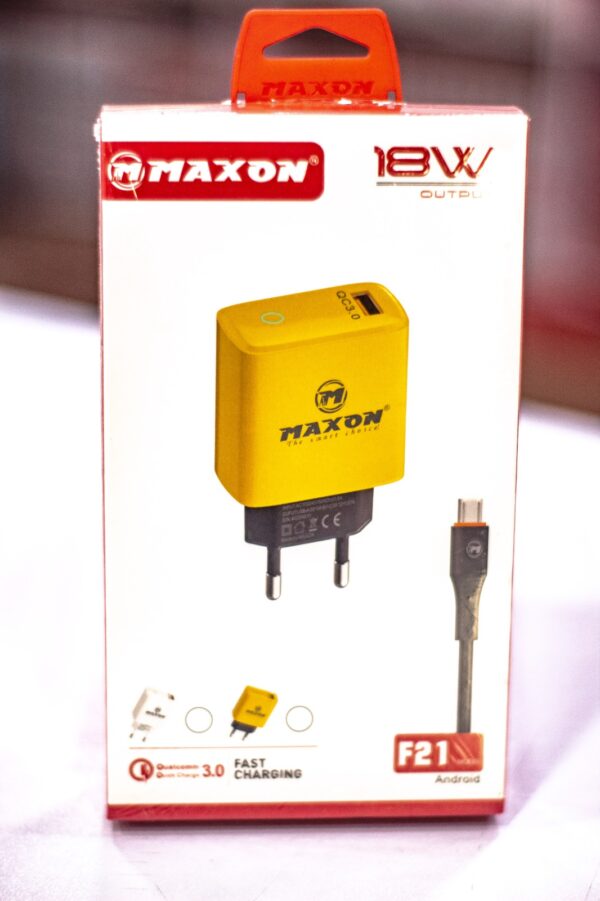 maxon f21 micro 18w fast charger able,qc 3.0 ideal for all android mobiles - Image 3