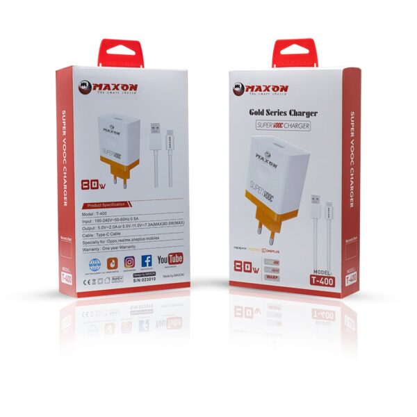maxon t-400 super vooc charger 80w output,super vooc charger,best for oppo,oneplus,realme - Image 2