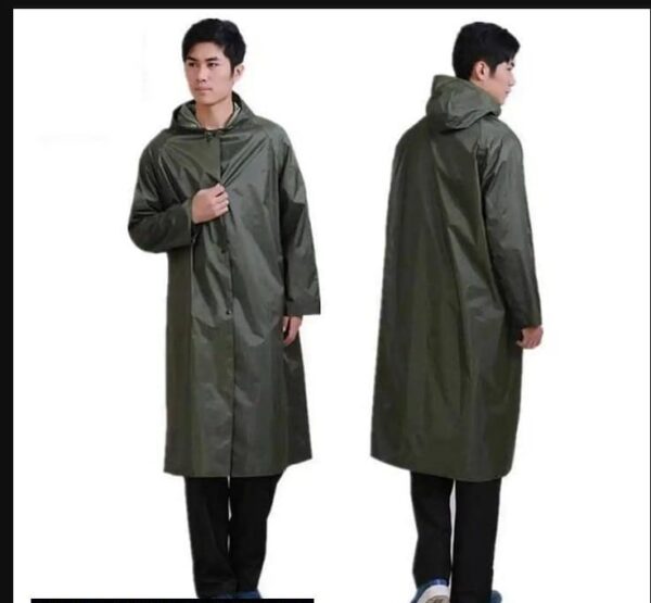 1 pc stylish beautiful rain coat heavy parachute rain coat waterproof raincoat hooded coat (random color) - Image 4