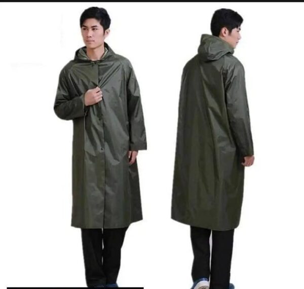 1 pc stylish beautiful rain coat heavy parachute rain coat waterproof raincoat hooded coat (random color) - Image 3