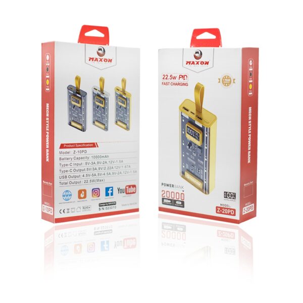 maxon z-10pd 10000mah 22.5w pd power bank (random color ) - Image 6