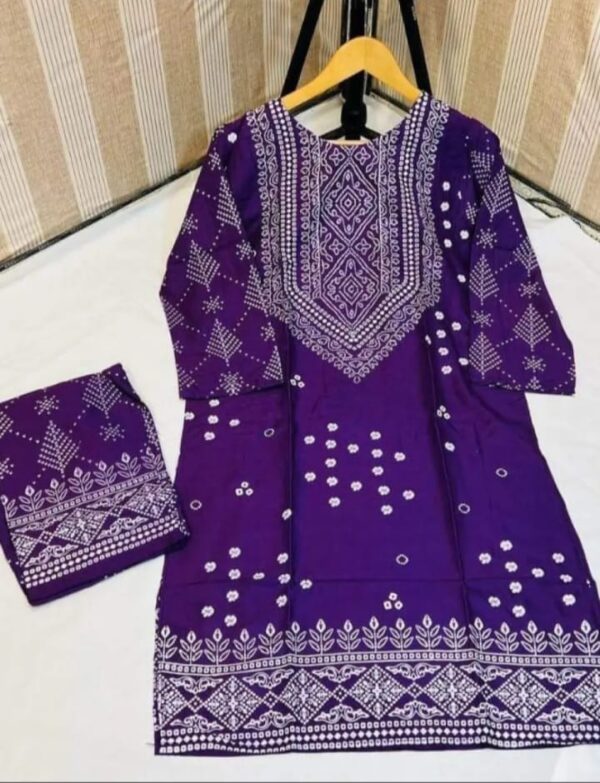 chunri print 2pc stitched suit printed dress shirt and trouser - Image 12