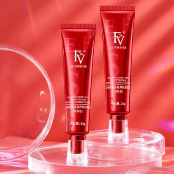 fv waterproof foundation with medium coverage, oil-free & long lasting, matte foundation for oily/normal skin, liquid makeup foundation for face, natural beige 30g - Image 2