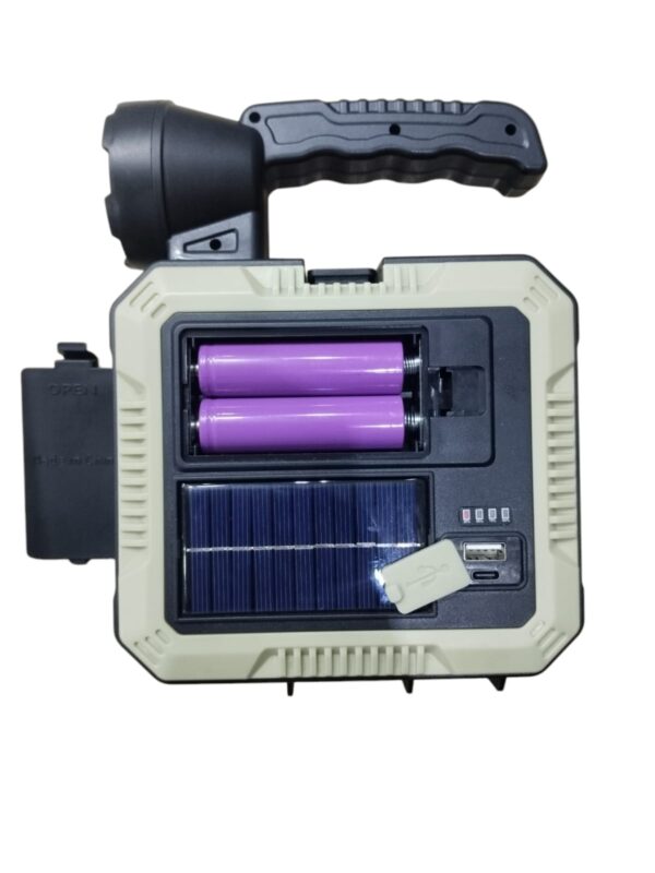 solar portable lamp 7739-l | rechargeable led light for outdoor & emergency use | built in tool-kit solar portable lamp - Image 4