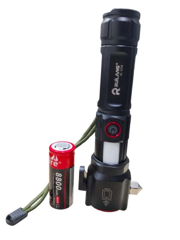 ruilang multifunctional rechargeable flashlight with power bank 8800mah 1km light range rl-2210 - Image 5