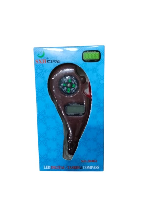 2040a digital tally counter with beads & led light (night mode) | tasbeh / qibla compass | stress relief & relaxation tool ( random color ) - Image 4