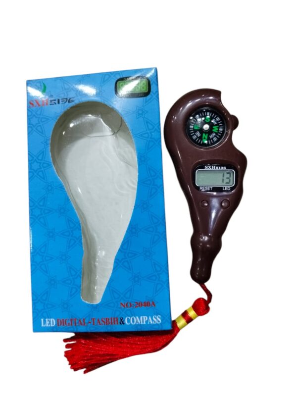 2040a digital tally counter with beads & led light (night mode) | tasbeh / qibla compass | stress relief & relaxation tool ( random color ) - Image 5