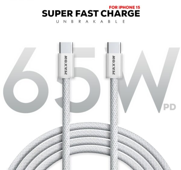 maxon p-15i  c to c pd 65w data cable / high-speed data transfer fast charging cable - Image 2