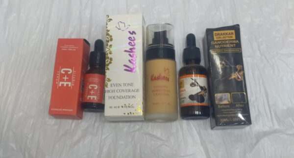 pack of 3 vitamin c & e serum +darkening serum +kashees foundation - Image 3