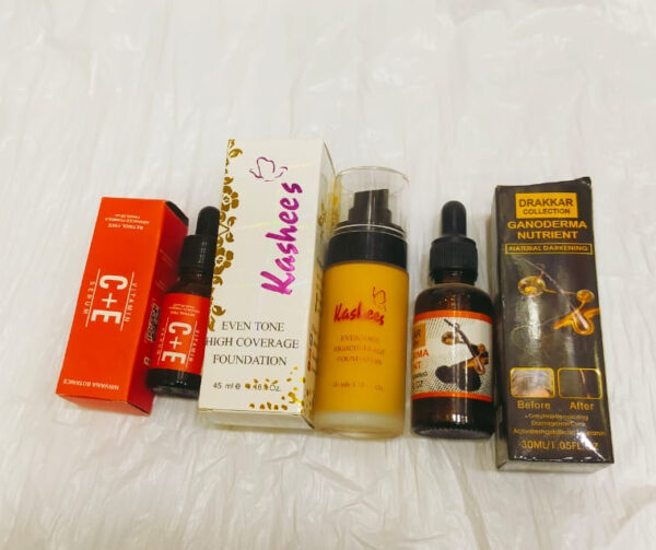 pack of 3 vitamin c & e serum +darkening serum +kashees foundation - Image 4