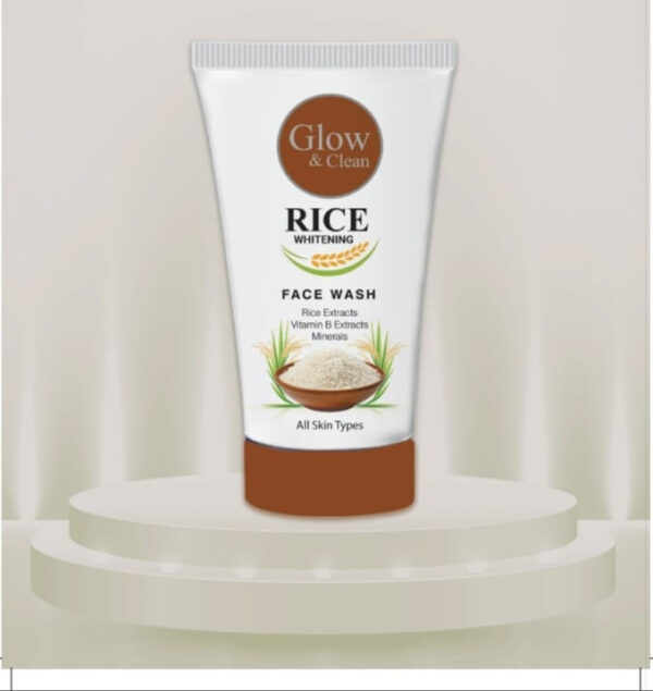 glow & clean rice whitening vitamin-b extracts minerals face wash with rice extracts & niacinamide 120 ml