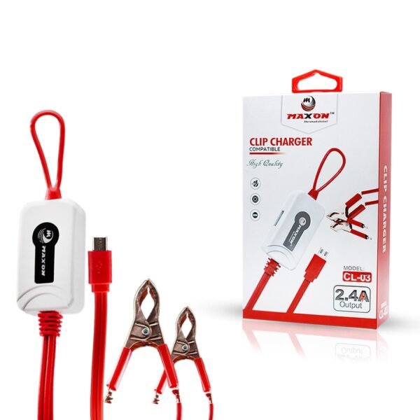 maxon cl-03 clip micro charger 2.4 a /  android attached cable high quality & fast charge