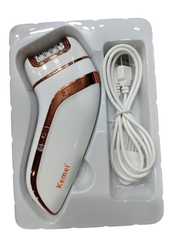 kemei km-1207a epilator with extra shaving head & scraping for women | chargeable kemei lady grooming kit ( random color ) - Image 3