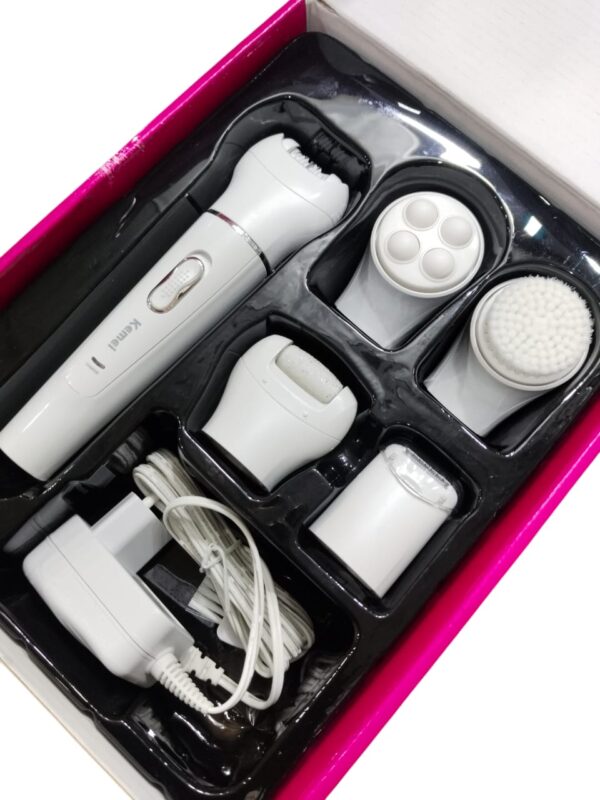 kemei km-2199 electric ladies hair removal trimmer 5 in 1 epilator with callus remover ( random color ) - Image 4