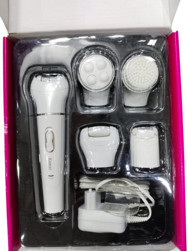 kemei km-2199 electric ladies hair removal trimmer 5 in 1 epilator with callus remover ( random color ) - Image 3