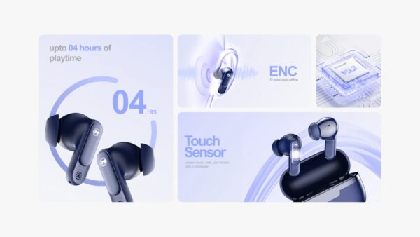 maxon b-302 tune jet earbuds noise cancellation (enc) touch sensor - Image 5