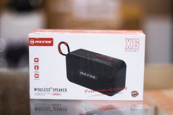maxon x-6 bluetooth speaker crystal care sound,sd card option type c charging - Image 3
