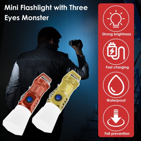ultra bright mini led flashlight with 3 light modes, thumb torch, mini pen clip flashlight, ip4 waterproof flashlight, rechargeable mini pocket flashlight for camping