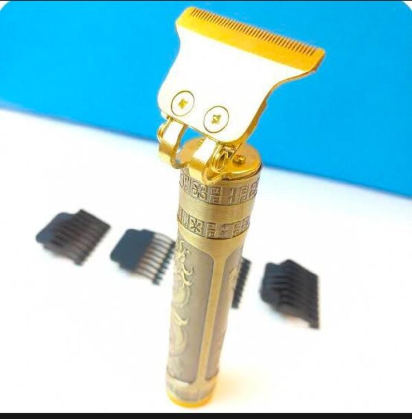 metal body - vintage t9 trimmer and hair clipper cutting machine for men | dragon design | golden color trimmer - Image 5