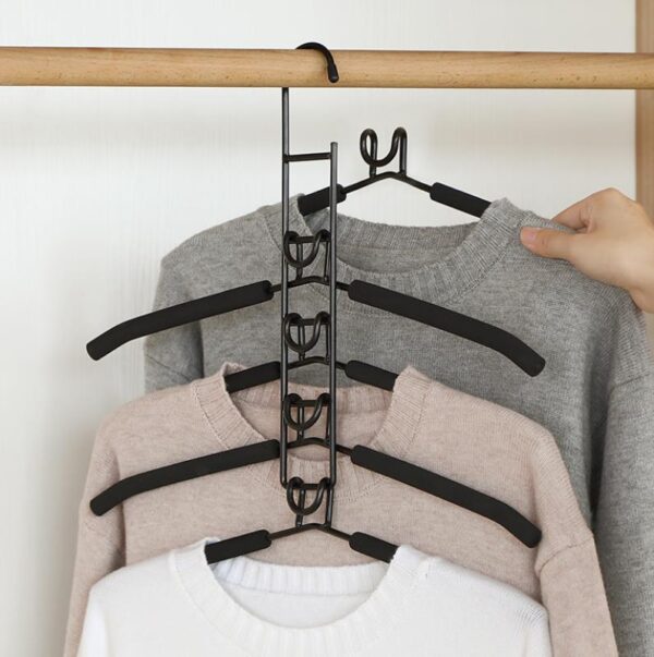 5 in 1 hangers space saving, heavy duty non-slip hangers with padded foam, closet organizer multipurpose hanger organizer - Image 8