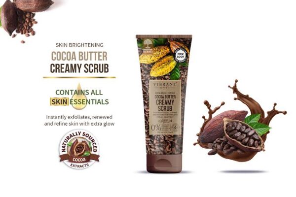 vibrant beauty skin brightening cocoa butter creamy scrub 200 ml - Image 2