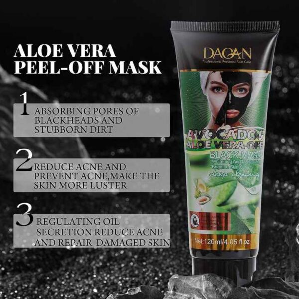 daqan  aloe vera face care infused skin care deep cleansing chinese factory peel off mask acne treatment firming mask 120ml - Image 4