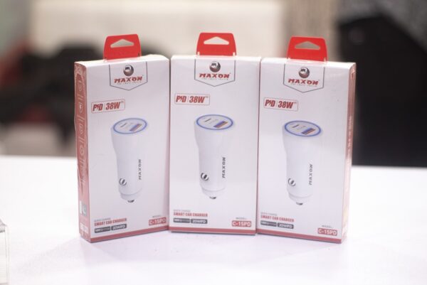 maxon c-15pd 38w car charger type-c high speed mobile charger for car - Image 3