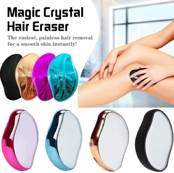 hair remover, crystal hair eraser for women arms legs back reusable & washable portable manual epilator crystal hair removal washable portable hair removal device beauty tool (random color) - Image 3